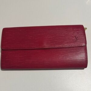 Louis Vuitton Epi Leather Wallet Red